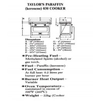 Taylors 030 Conqueror Paraffin 2 Plate Cooker with Oven